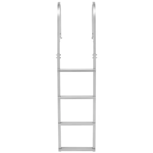Removable Dock Ladder, 4 Steps, Aluminum Alloy Pontoon Boat Swim Ladder, with Non-Slip Wide Steps, 227 kg Weight Capacity, Quick Release Design, for Lake Swimming, Pool, Boat, Marine Boarding