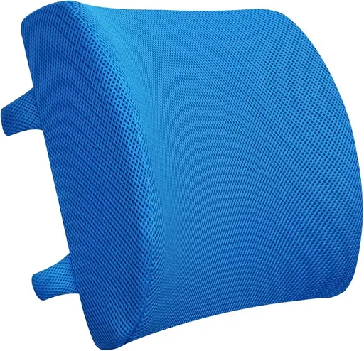 Lumbar Back Cushion Ergonomic Memory Foam Blue