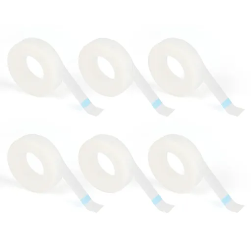 6 Rolls PE Micropore Medical Tape Roll, 1/2'' x 59 Yards Lash Tape, Eyelash Tape for Eyelash Extensions, Wound, Sensitive Skin - Individual Package (Transparent)