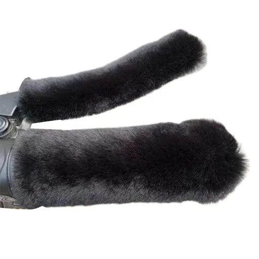2 Pieces Winter Motorcycle Handlebar Muffs with Soft Warm Lining for Scooters, Mopeds and Bikes, Windproof Hand Protection, Black
