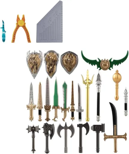 Medieval Weapon Pack Military Weapon Medieval Swords Sabers Bricks, Military Soldier Weapons Accessories Pack Kits, DIY Assembly Building Blocks - 21 Pieces