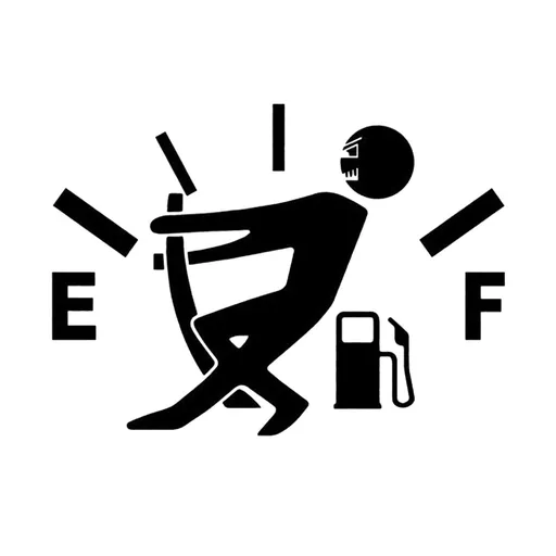 Funny Car Stickers High Gas Consumption Decal Fuel Gage Empty Stickers Fit Car, Trucks, Motorcycle, SUV (Black)