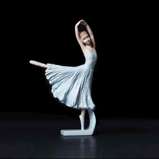 PINK FOREST Ballerina Girl Figurines Ballet Dancer Statue Art Sculpture Figure for Your Desk/Bookshelf/Dinning Table (Blue)