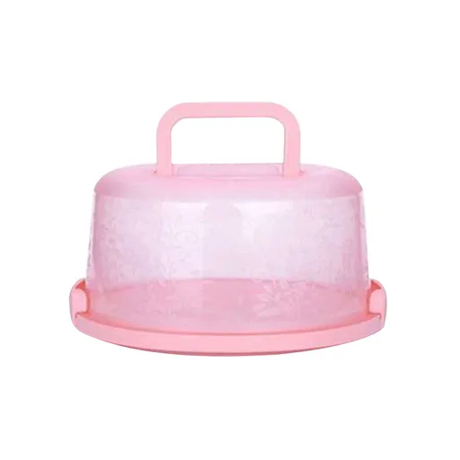 Cake Storage Box, Airtight Snap Lock Cover for Cupcakes and Refrigerator Storage, Food Container, Pink, 26 x 22.5 x 13.5 cm