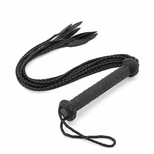 House Of Dasein 75Cm Braided Leather Flogger Bdsm Spanking Bondage - Black
