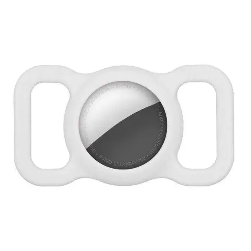 Silicone Collar Attachment Case Compatible with Tracking Device for Pets - White