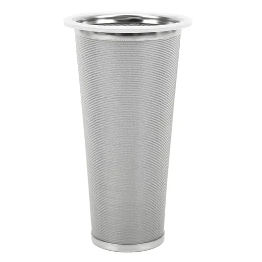 304 Stainless Steel Cold Brew Coffee Filter Cone Mesh 8x15cm White Rubber Circle
