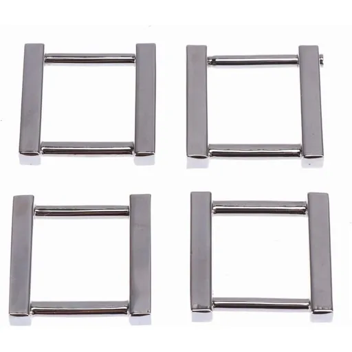 4PCS Rectangular Metal Buckle for Bags and Belt Strap Adjustment, Silver Small Accessory for DIY and Decoration