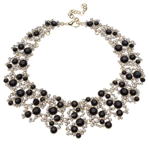 Two colors Crystal rhinestone/pearl necklace, vintage pendant necklace, Bohemian sparkling tassel collar necklace