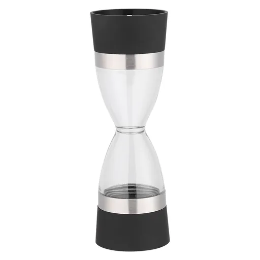 2 in 1 Double ended Manual Kitchen Salt & Pepper Mill Grinder Adjustable Ceramic Rotor Black