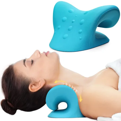 Neck Shoulder Stretcher Relaxer, Cervical Traction Device Hump Corrector, Pain Relief, Firm Foam, Cervical Spine Alignment