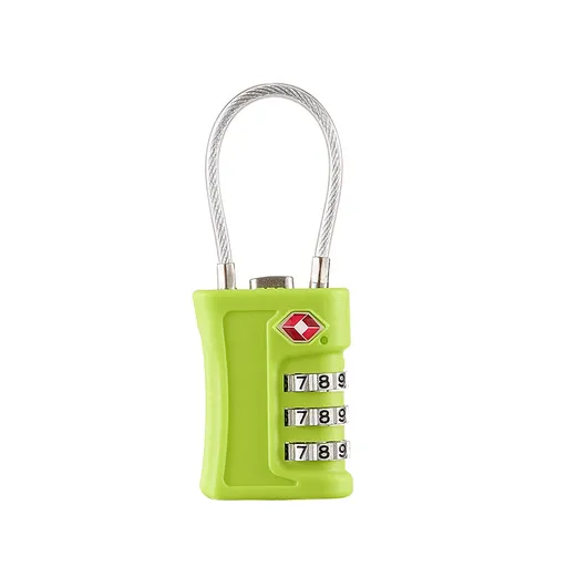 Green TSA Approved Cable Combination Padlock 3-Digit Security Lock for Travel Luggage Suitcase Gym Lockers Durable Steel Wire Australian Travel Essential