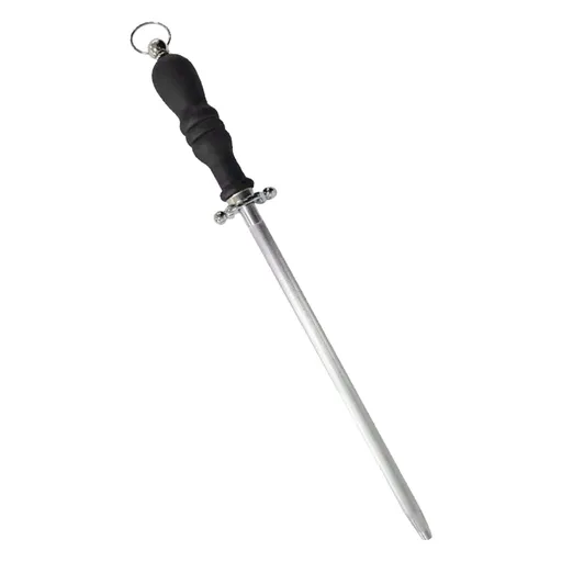 10in Knife Sharpener Stick Professional Honing Blade Sharpening Rod Stick for Home Business Black
