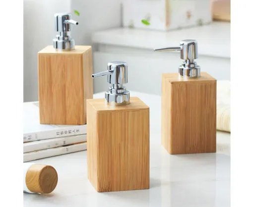 280ml Refillable Shampoo Liquid Soap Dispenser Empty Sub-bottling Storage Container Wooden Color Pump Design Shower Gel Bottle for Bathroom