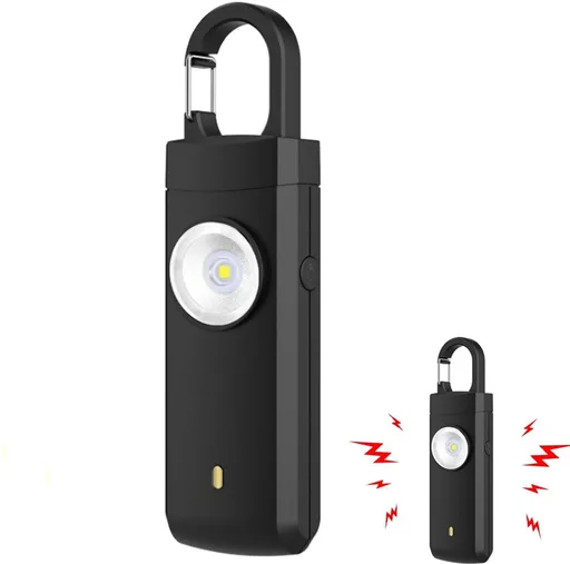 Personal Alarm - Powerful 130dB Sound and Flashing Light - Personal Security Alarm - Self-Defense Keychain - Personal Protection - Emergency Signal - Senior Alarm - Portable Security Alarm - Black