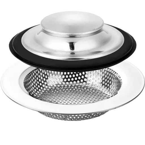 Sink Drain Strainer Stopper, Stainless Steel Garbage Disposal Plug, Sink Strainer and Stopper, Food Catcher forKitchen Sink Drain
