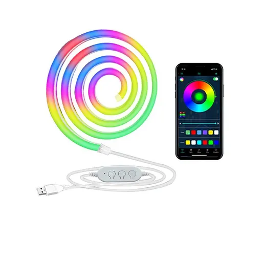 1 Set USB Neon LED Strip Light Music Sync Color Changing for Room Decor 1 m