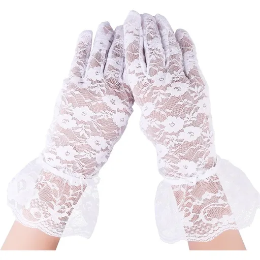 Two pair of Lace Communion Gloves toddlers, Super Cute Boys & Girls, Special Occasion, Wedding, Christmas, Dress Outfit (White)