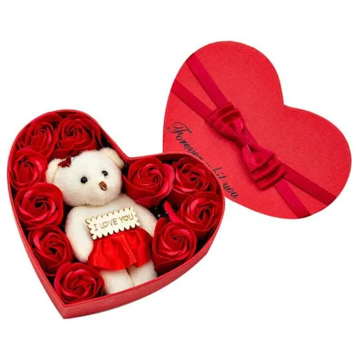 10 Pcs Scented Soap Flower Gift Rose Box Bouquet Festival Gift for Anniversary Birthday Wedding