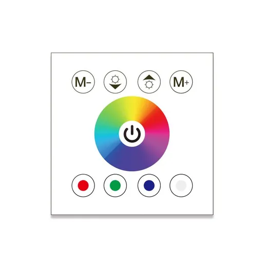 LED Wall Switch Dimmer, Wall Mounted Colorful LED Touch Panel Controller Dimmer Switch for LED Strip Light