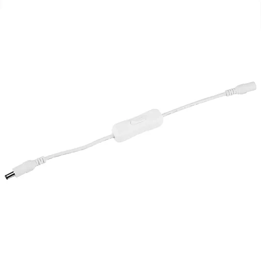 5Pcs 28.5cm DC Power Adapter Connector Inline with ON/OFF Switch for LED Strip Lights White