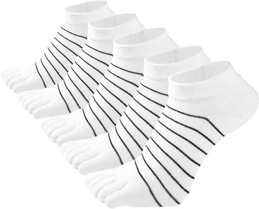 5 pairs - Toe socks - Toe socks - Yoga socks - cotton toe socks for women - Runner toe socks - Runner Toe socks - Smooth toe seam - Cotton - Comfortable Socks - sports socks - loose toe socks - breathable sports socks - white