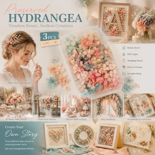 Dreamy Gradient Preserved Hydrangea DIY Craft Flower Kit 5g Per Box Set of 3