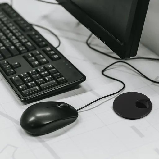Plastic Desk Cord Grommet in Black for Easy Cable Organization