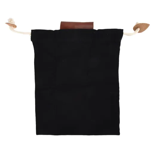 Leather Canvas Foraging Pouch Belt Fruit Picking Bag for Camping Fruit CollectingBlack