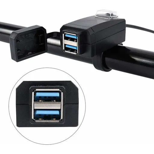 Motorcycle Charger 2 Usb Ports Socket Adapter Quick Charge 3.0 12-24V Usb Mobile Phone Power Charger With Switch For