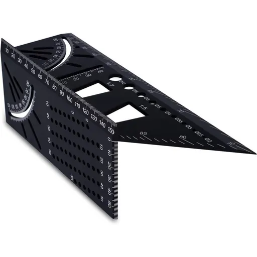 3D Aluminum Alloy Carpenter Square, 90 To 45 Degree Professional Angle Ruler, Woodworking Measuring Ruler Suitable For