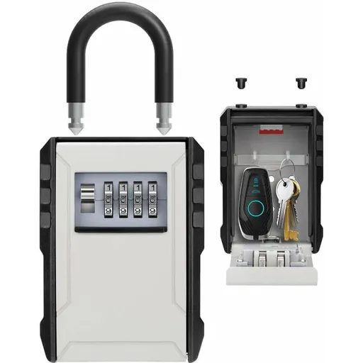 Waterproof Outdoor Security Key Box Key Box With Hook Large Key Box For Keys, Cards Home Schools Offices Garages,Grey