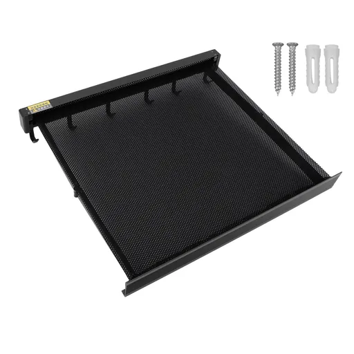 Retractable Clothes Drying Rack with Template Wall Mount Mesh Breathable Platform Aluminium Laundry Drying Rack for Patio Bathroom Black