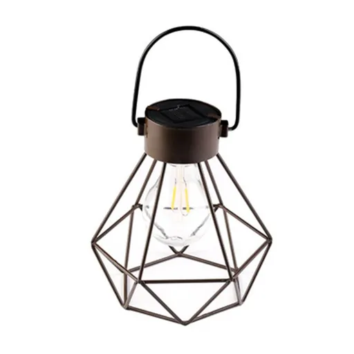 Hanging Solar Lights,Outdoor Solar Powered Tabletop Lanterns with Copper Lights Blub,Waterproof Solar Lantern with Handle for Yard
