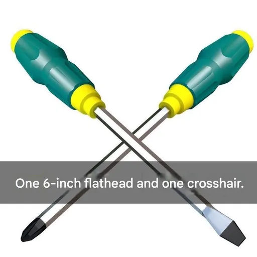 2-piece Green One 6-inch Phillips screwdriver and one 6-inch flathead screwdriver Impact-Resistant Magnetic Screwdriver with Through-Tang Shaft — Chrome Vanadium Steel Bit, Ergonomic Non-Slip Handle — Ideal for Automotive Repair, Machinery Maintenan