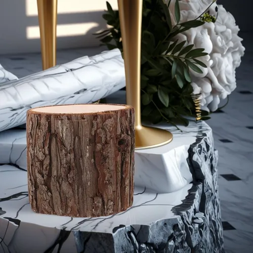 Decorative Artificial Tree Stump Coffee Wood 1Pack