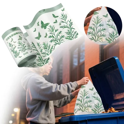17.7x17.7in Scented Bags, Heavy Duty Drawstring Garbage Bags with Rosemary Fragrance
