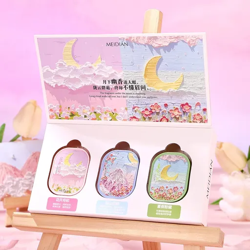 Pink Solid Perfume Set for Women: 3-Pack 4g Portable Pocket Balm with Natural Fragrance, Perfect for Travel