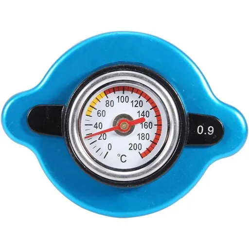 Thermostatic Radiator Cap, Universal Thermostatic Radiator Cap Water Tank Cover Leakproof W/Temperature Gauge(Big head 0.9bar)
