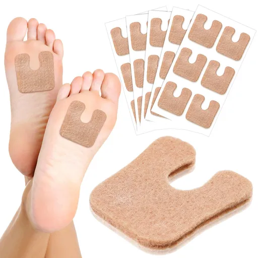 10 Pcs U Shaped Felt Metatarsal Pads Foot Pads Foot Cushion Keep from Rubbing on Shoes Adhesive Pads for Men and Women, Beige