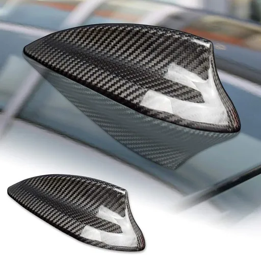 niversal Car Shark Fin Antenna AM/FM Radio Signal Roof Aerial for Auto SUV Truck Offroad （Carbon Fiber Black）