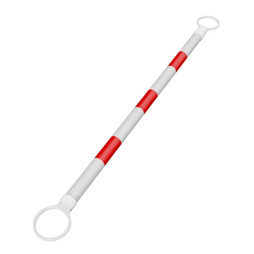 Telescopic pole - 1-pack 4' to 6.9' telescopic cone pole - for parking areas - retractable barrier for roadworks - red and white - cones not included