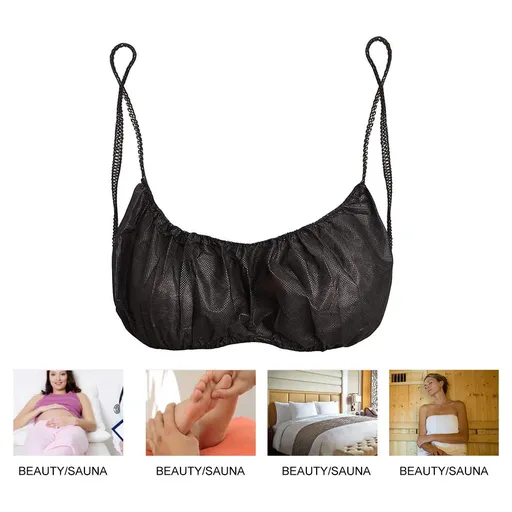 50 Pieces Disposable Nonwoven Bras Women's Disposable Spa Top Garment Underwear Individually Pack Brassieres for Spray