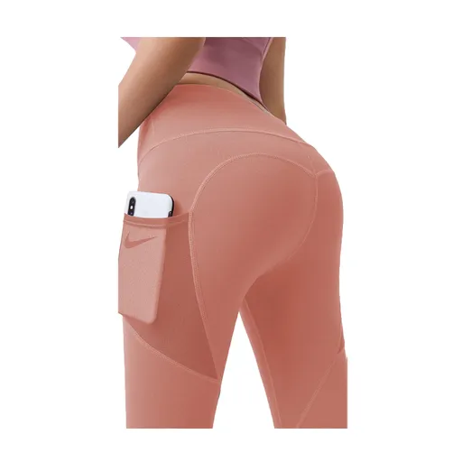 Hod Health & Home High Waist Tummy Control Yoga Leggings With Pocket For Women - Pink - Xl
