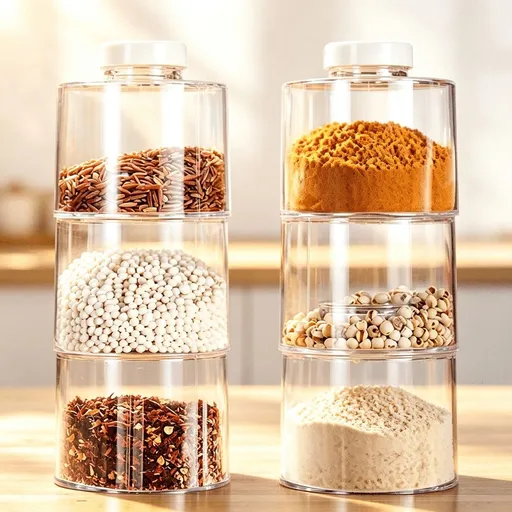 Stackable Spice Jars | Transparent Spice Storage Containers | 6-Piece Organizer Set for Kitchen Pantry | Shatterproof Seasoning Bottles for Herbs, Tea, and Dried Goods