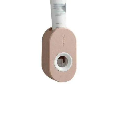 Automatic Toothpaste Dispenser Bathroom Wall-Mounted Rack Toothbrush Holder - Pink