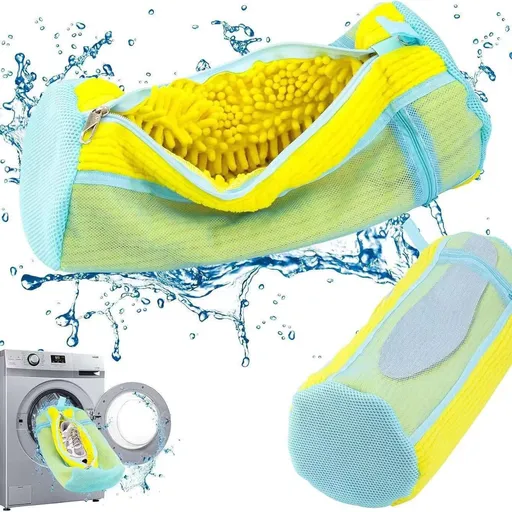 Shoe Washing Bags for Washing Machine – Durable Shoe Washing Machine Bags for All Shoe Types Sizes (Large Yellow 2PCS）