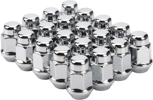 12x1.5 Wheel Lug Nuts, 20PCS Chrome 12mmx1.5 Closed End Bulge Acorn Lug Nut, Cone Seat, 19mm Hex Aftermarket Wheels