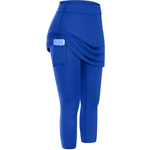 Women's High Stretch Yoga Pants Side Pocket Sports Running Fitness Casual Workout Pants - Blue S
