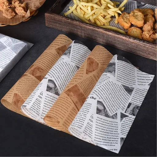 50PCS Sandwich Wrap Papers Deli Paper Sheets Food Basket Liners Grease Resistant Wrapping Paper for Restaurants Picnics Barbecues Parties Kids Meal